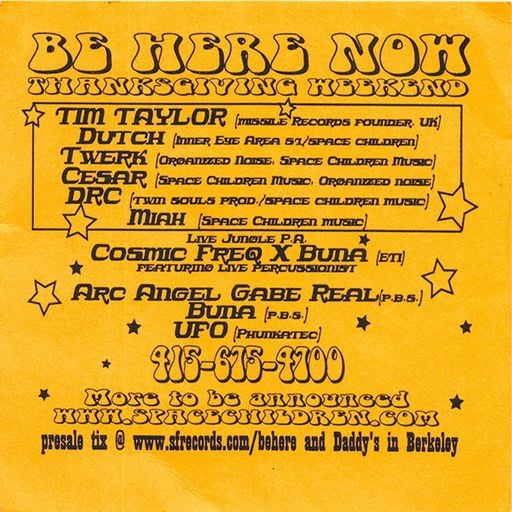 Tim Taylor at "Space Children - Be Here Now" (San Francisco - USA) - 30 November 1996