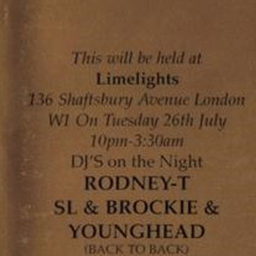 (1) Brockie B2B SL B2B Younghead w/ MC's - Stush 'VIP Invite' - Limelights - 26.7.94