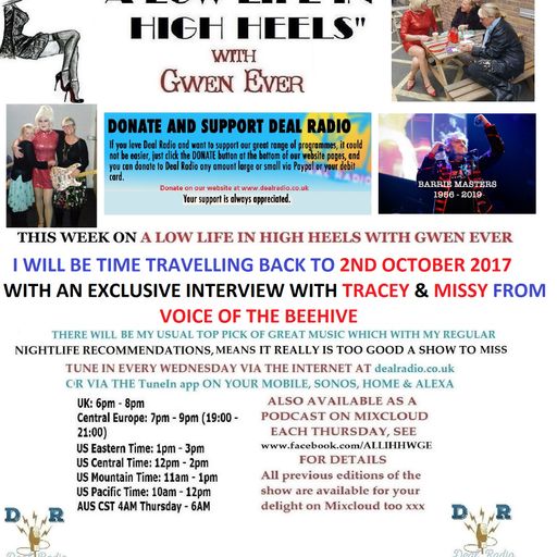 A LOW LIFE IN HIGH HEELS WITH GWEN EVER RADIO SHOW 2ND OCTOBER 2019 EDITION