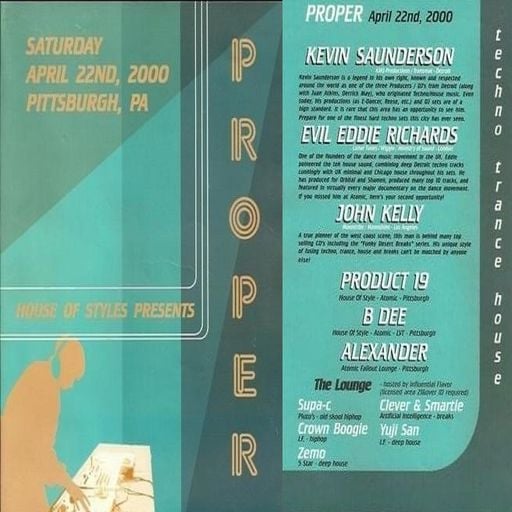 Kevin Saunderson at "Proper" (Pittsburgh - USA) - 22 April 2000