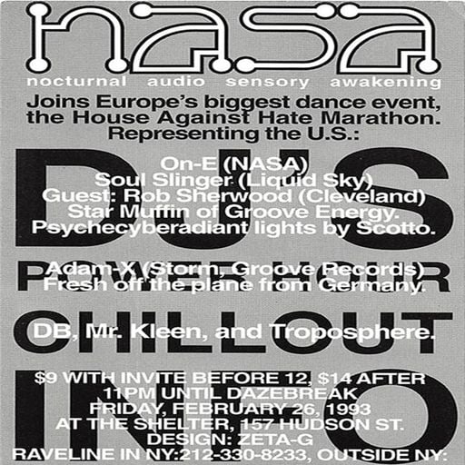 Adam X at "House Against Hate Dance Marathon" @ N.A.S.A. (New York-USA) - 26 February 1993