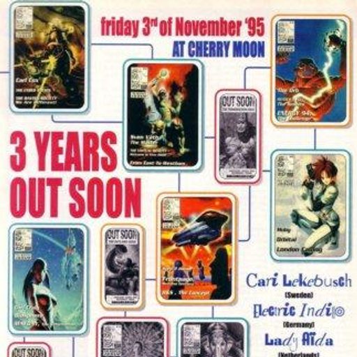 Resident DJ Team at "3 Years Out Soon" @ Cherry Moon (Lokeren - Belgium) - 3 November 1995
