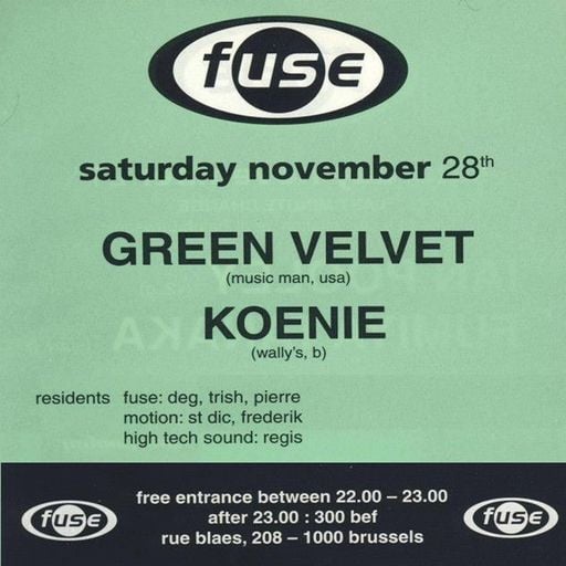 Green Velvet at Fuse (Brussel - Belgium) - 28 November 1998