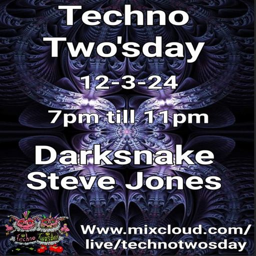 Darksnake Special Techno "Techno Two's Day 8" Mixcloud Live 12.3.2024