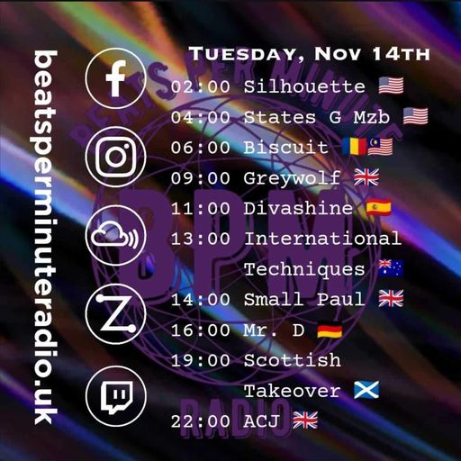 Biscuit-Tuesday Crunch-Techno-Live on Beats Per Minute Radio 14.11.2023