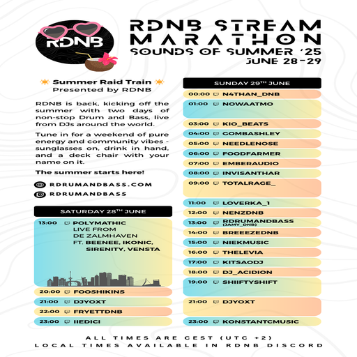 Nowa Atmospherec - /r/DNB Sounds of Summer 25' - Live On twitch.tv/nowaatmo - June 28th 2025