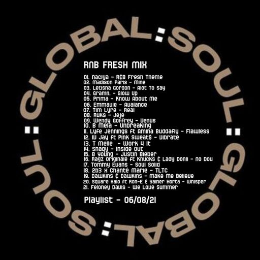 Global Soul R&B Fresh Mix by Stevie Street 6th August 2021