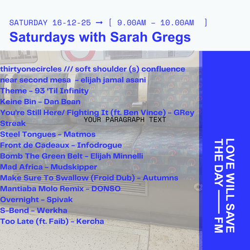 2025-12-13 Saturdays with Sarah Gregs | LWSTD-FM