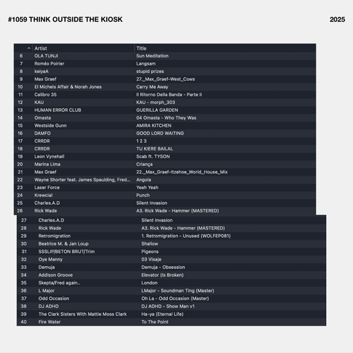 #1059 NEW KEIYAA / EL MICHELS AFFAIR / ADDISON GROOVE / DEMUJA / SKEPTA / WESTSIDE GUNN