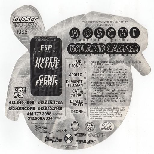 Woody McBride & Hyperactive at "Closer - It's Time To Get Down" (Minneapolis-USA) - 31 December 1995