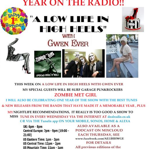 A LOW LIFE IN HIGH HEELS WITH GWEN EVER RADIO SHOW 7TH MARCH 2018 EDITION