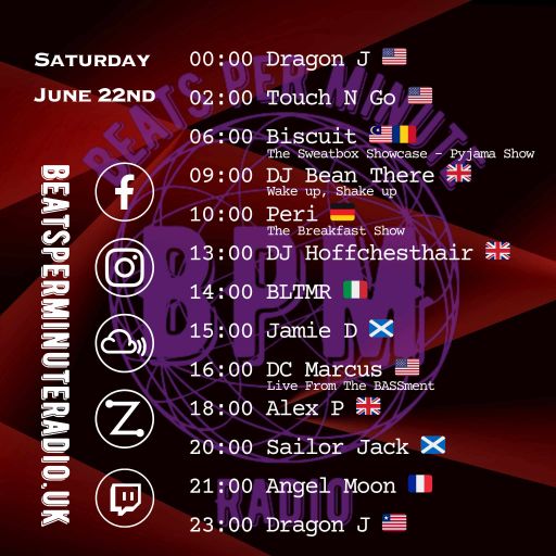Biscuit-Saturday Pajama Show- Live on Beats Per Minute Radio 22.6.2024