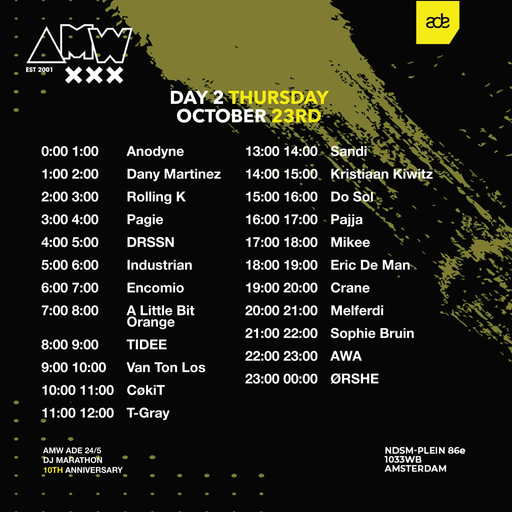 Eric De Man at "AMW x ADE DJ Marathon - Day 2" (Amsterdam-NL) - 23 October 2025