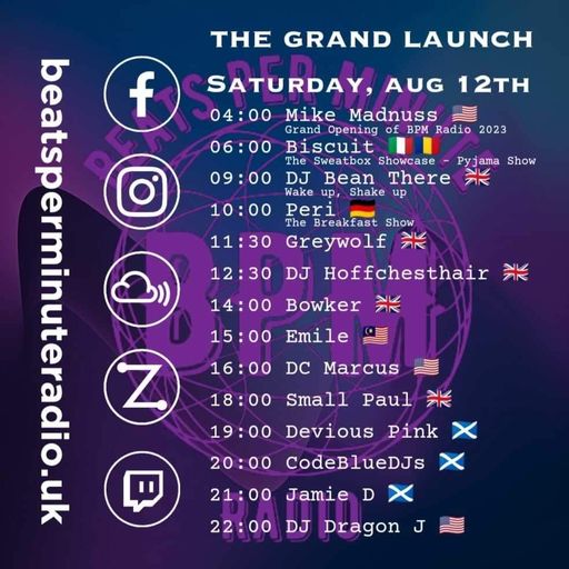 Biscuit- Saturday Pajama Show- Beats Per Minute Radio Launch-Live from Italy 12.8.2023