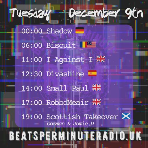 Biscuit- Tuesday Techno Crunch 2025 Finale- Live on Beats Per Minute Radio 9.12.2025