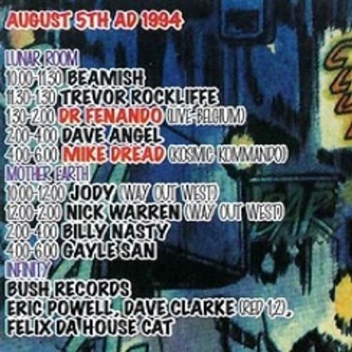 Billy Nasty at "The Final Frontier" @ Club UK (Wandsworth - UK) - 5 August 1994