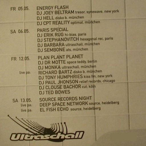 Joey Beltram at "Energy Flash" @ Ultraschall (München-Germany) - 5 May 1995