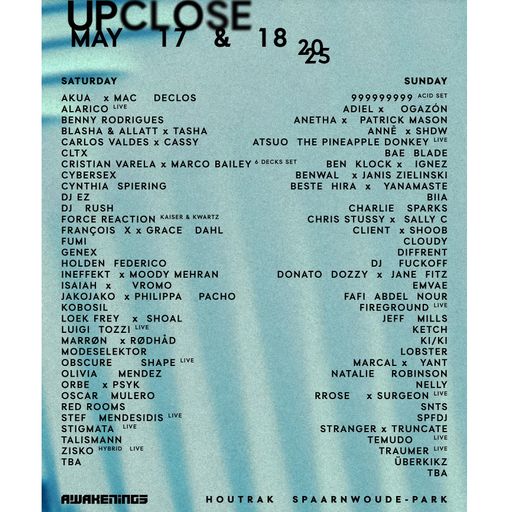 Cristian Varela B2B Marco Bailey (6 decks set) at "Upclose" @ Awakenings (Amsterdam) - 17 May 2025