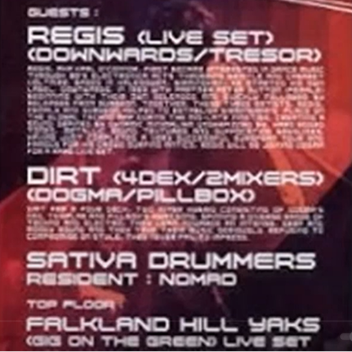 Regis LIVE at Club Dogma (Edinburgh-Scotland) - 7 March 2003