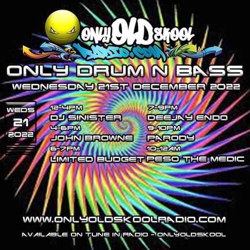 Dj-Sinister - Live on Only Old Skool Radio - 21-12-2022