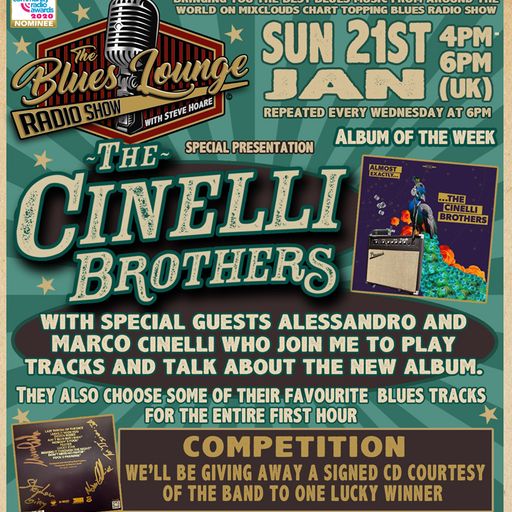 The Blues Lounge 21st Jan 2024 with Special Guest's The Cinelli Brothers