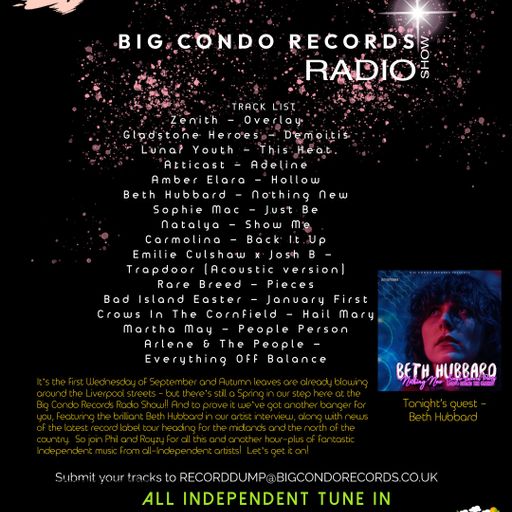 Big Condo Records Radio Show – Beth Hubbard (04/09/2025)