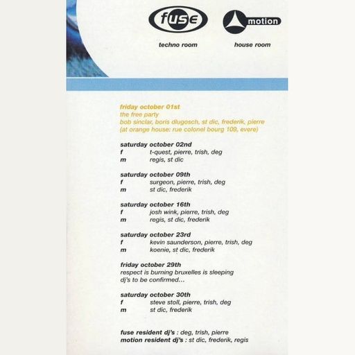 Pierre & Kevin Saunderson at Fuse (Brussel - Belgium) - 23 October 1999