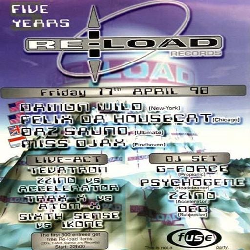 Zzino & Damon Wild at "5 Years Re-Load Records" @ Fuse (Brussels - Belgium) - 17 April 1998