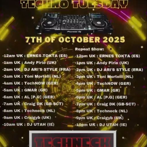 GMar on TECHNO TUESDAY #15 TECHNECK NRG RADIO 07.10.25