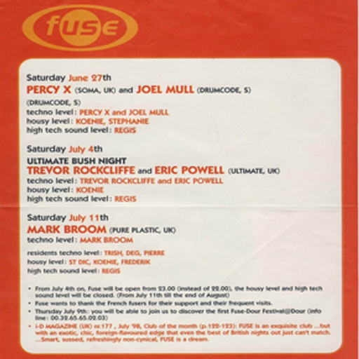 Trevor Rockliffe & Eric Powell at "Ultimate Bush Night" @ Fuse (Brussels) - 4 July 1998