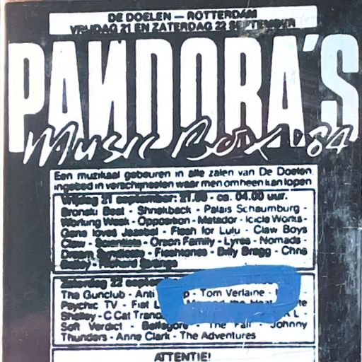 Tom Verlaine @ Pandora’s Music Box, Rotterdam - Waaghals / 22-09-1984