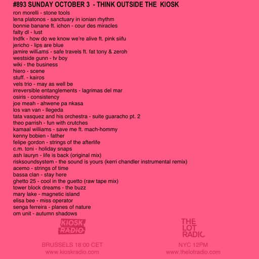 #893 KIOSK RADIO | THEO PARRISH EXCLU | LDNFK | OM UNIT | ELISA BEE | KAMAAL WILLIAMS | FALTY DL