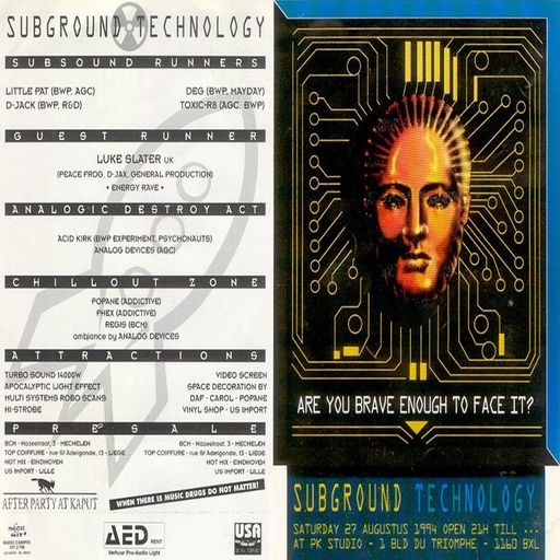 Little Pat at "Subground Technology" @ PK Studios (Brussel - Belgium) - 27 August 1994