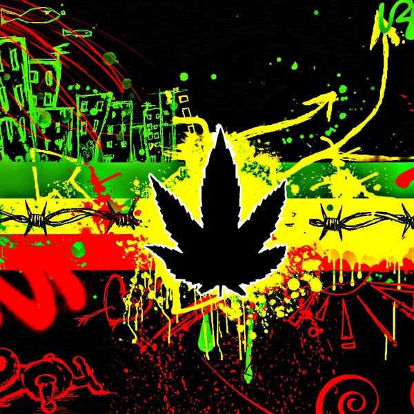 trippy rasta weed backgrounds