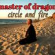 Master of dragons  - circle and fire logo