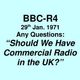 BBC-R4 =>> Any Questions: 