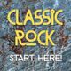 START HERE! CLASSIC ROCK feat Alice Cooper, ZZ Top, Eric Clapton, The Beatles, Metallica, Toto logo
