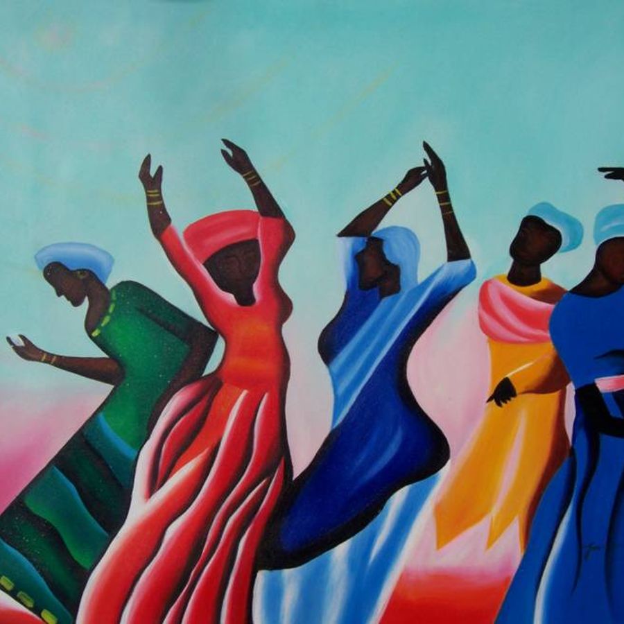 Танцы в живописи Африки