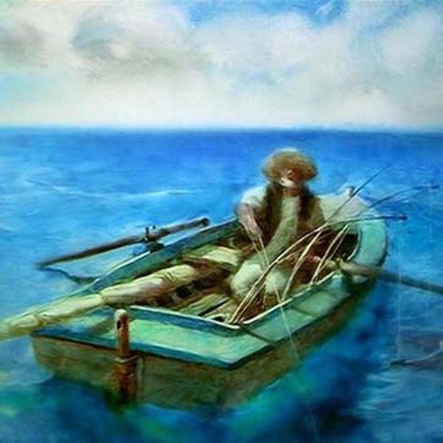 Старик и море рисунок