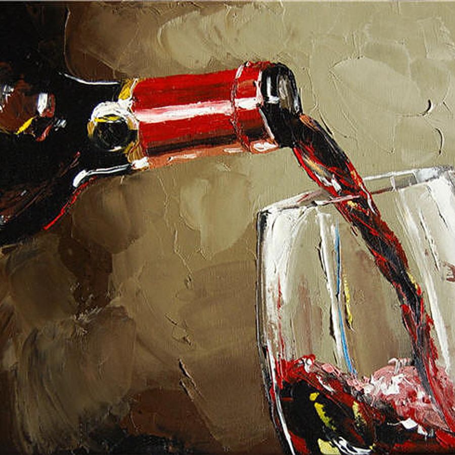 Виктор Бауэр картины бокал вина