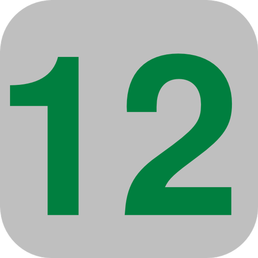 Картинка 12 дней. Цифра 12 маленькая. Цифра 12 зеленого цвета. Число 12 картинка для детей. Иконка число 12.