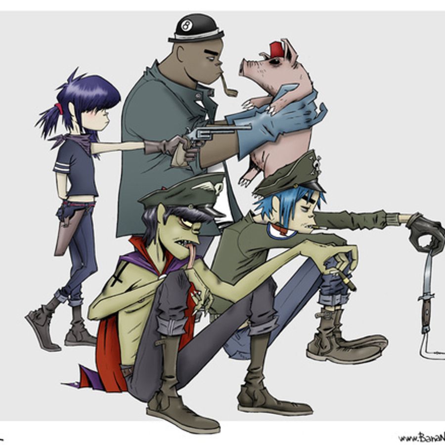 Как рисовать группу gorillaz