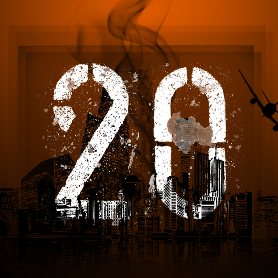 Цифра 20 на черном фоне