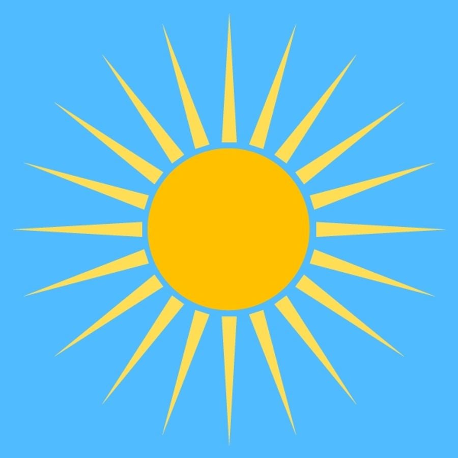 Солнышко для детей на голубом фоне