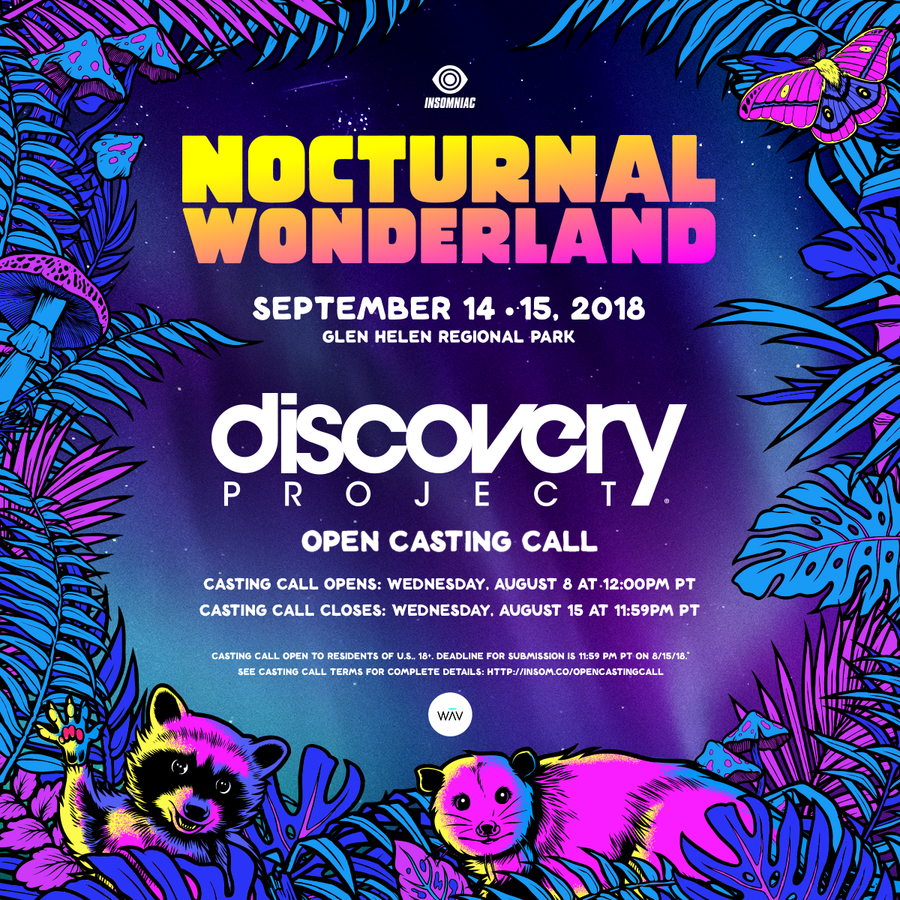 Nocturnal Wonderland 2018 Casting Call - Discovery Project.