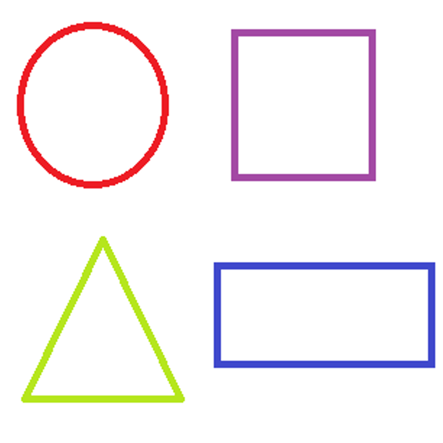 Картина круг треугольник квадрат. Рисунки с изображением геометрических фигур. Фигуры цветной контур. Геометрические фигуры для детей не цветные. Контур геометрических фигур цветные для детей.