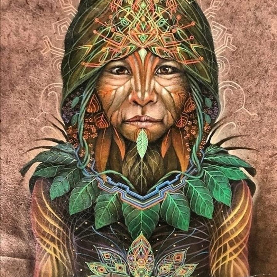 Шаманский рисунок на лице