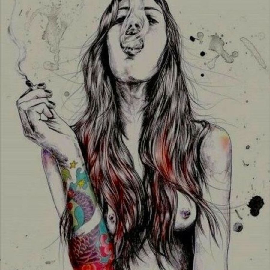 Рисунок девушка показывает фак