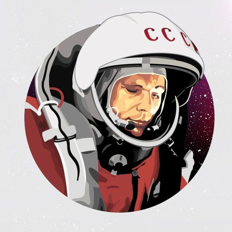 Гагарин векторный рисунок