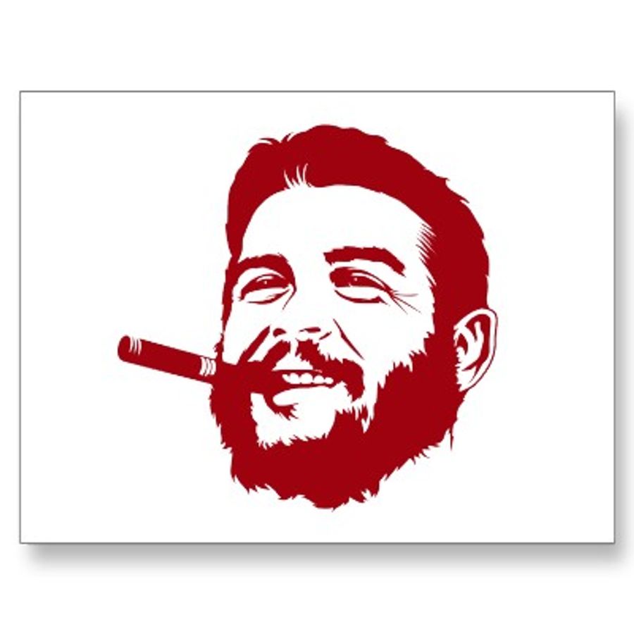 Фидель Кастро с сигарой вектор